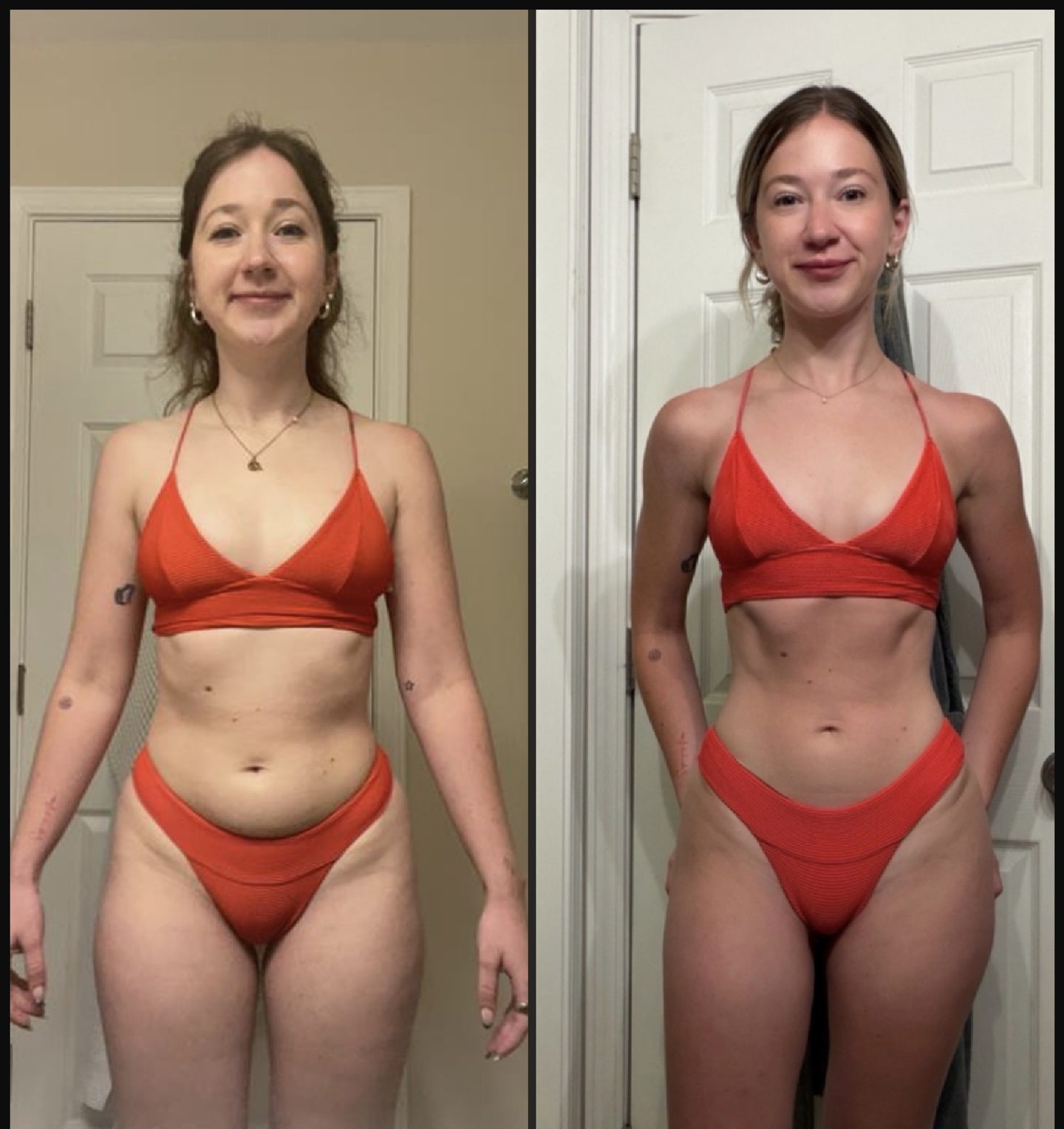 Before and after transformation, 140 to 126.5 lb, May 2024 to July 2026
